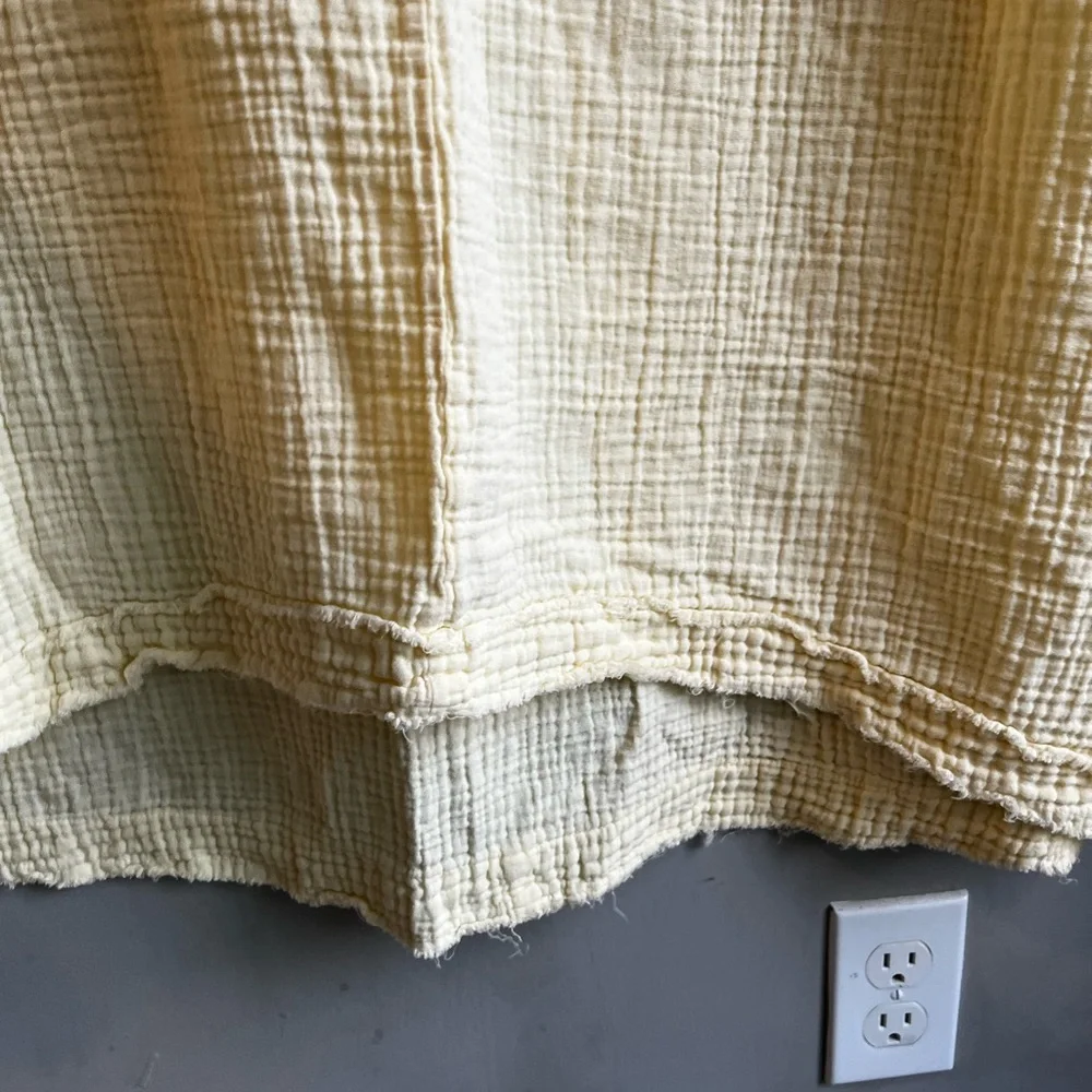 Ocean + Main Yellow Gauze Midi Dress with Pockets S/M - Picture 10 of 11